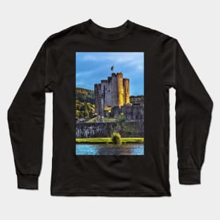 Towers Of Caerphilly Castle Gatehouse Long Sleeve T-Shirt